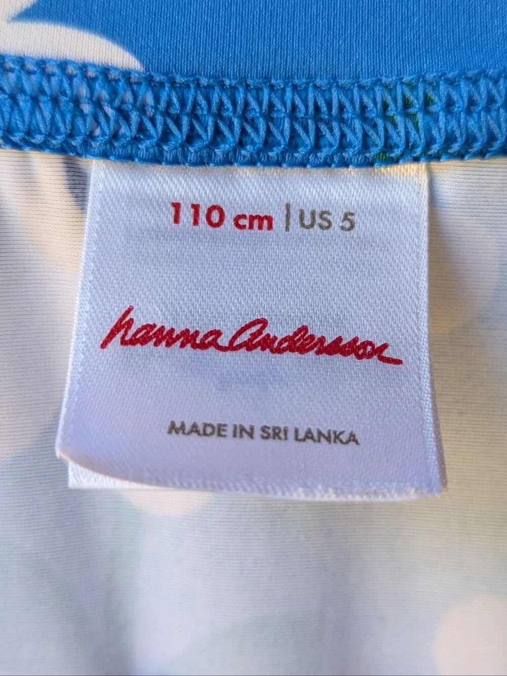 Hanna Andersson Kids Long Sleeve Rash Guard Blue Daisy Size 110cm US 5